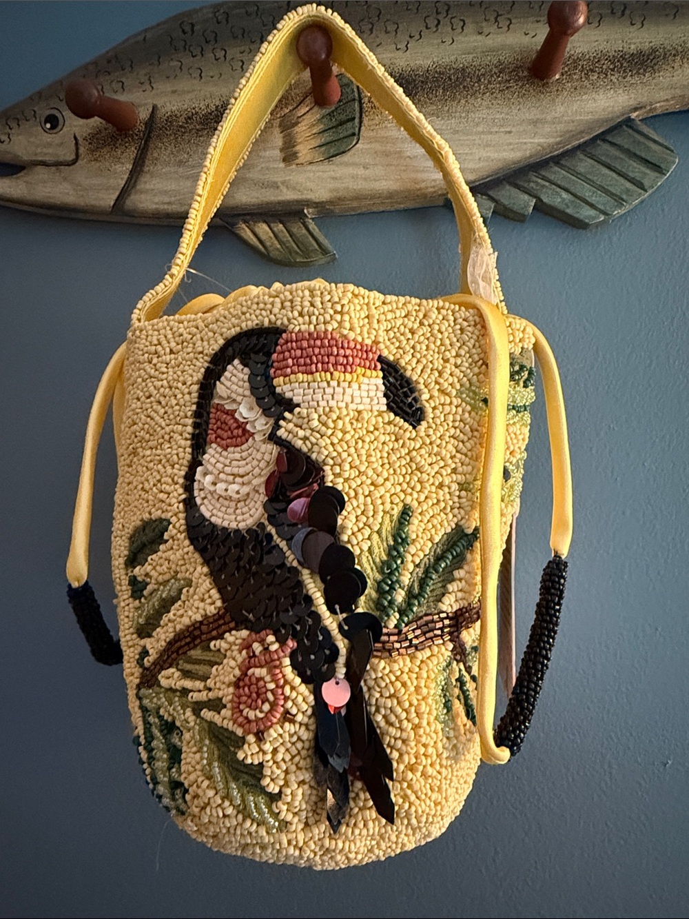 Beaded viral TJ Maxx Marshalls Toucan bag NWT